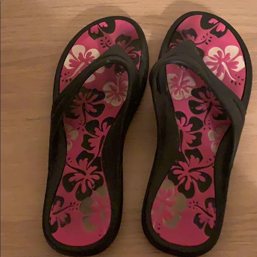 Bare flip flops